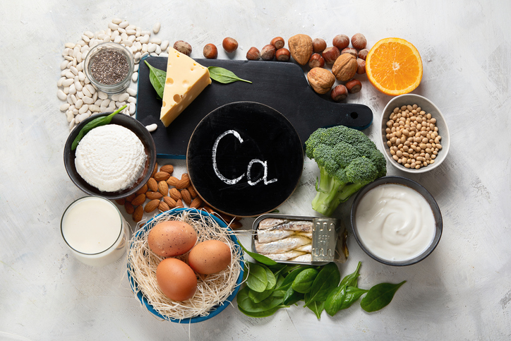calcium-rich foods, non-dairy sources of calcium on a table