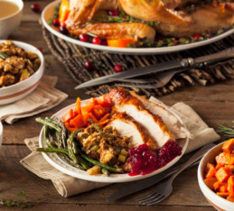 How To Eat Healthy On Thanksgiving: Thanksgiving dinner table